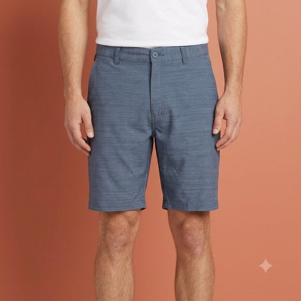 Ron Jon Surf Shop Shorts Mens 33 Blue Casual Walk‎ Shorts Zip Pocket